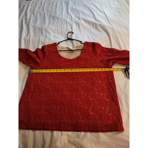 Emma James Woman Top Size 1 Red Lined Floral - Picture 5 of 8